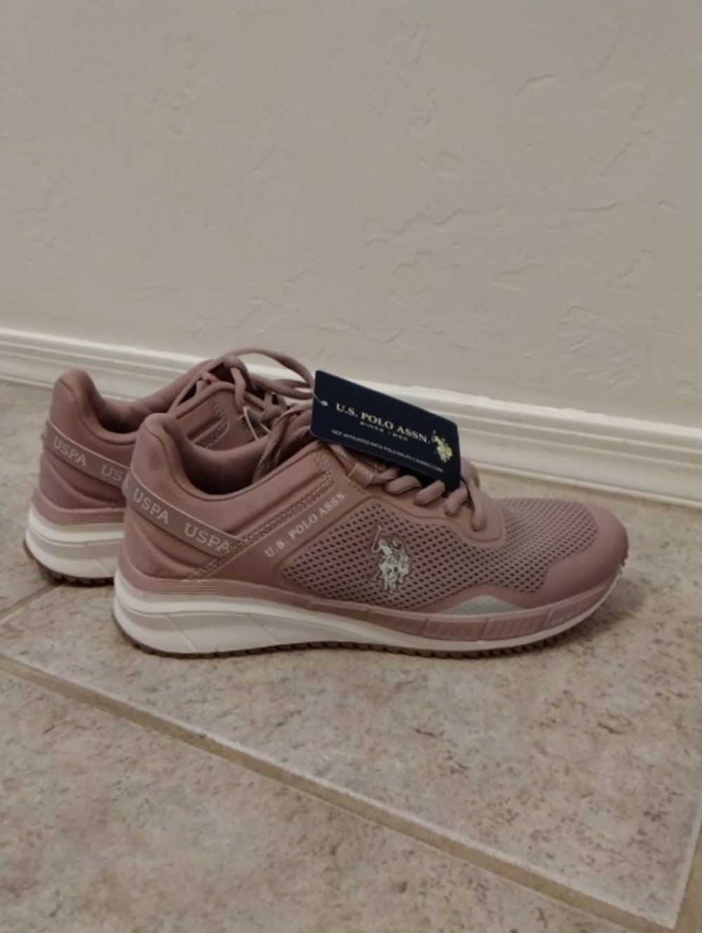 U.S. Polo Assn. Rose Taupe Mesh Athletic Sneakers